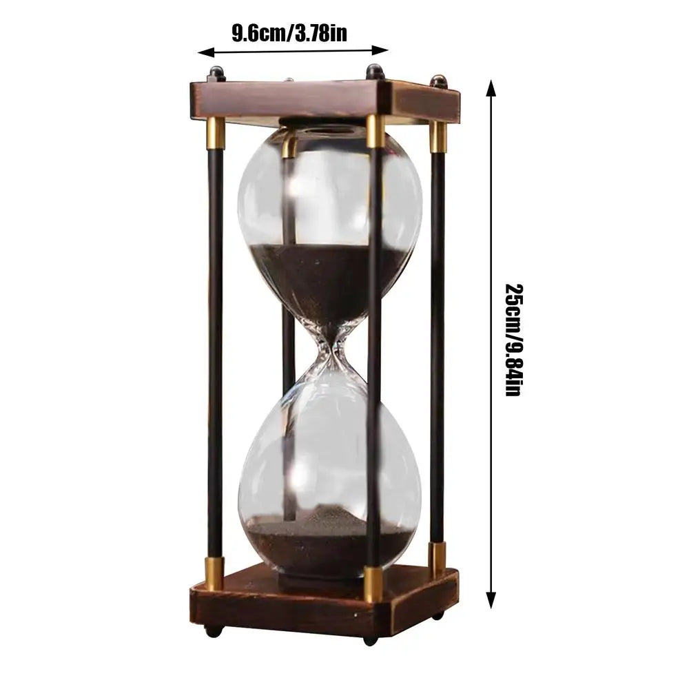 Retro Sanduhr aus Glas – 60 Minuten Borosilikat Timer für Schreibtisch Dekor, Spiele & Unterricht Kaufschwan® Schwarz