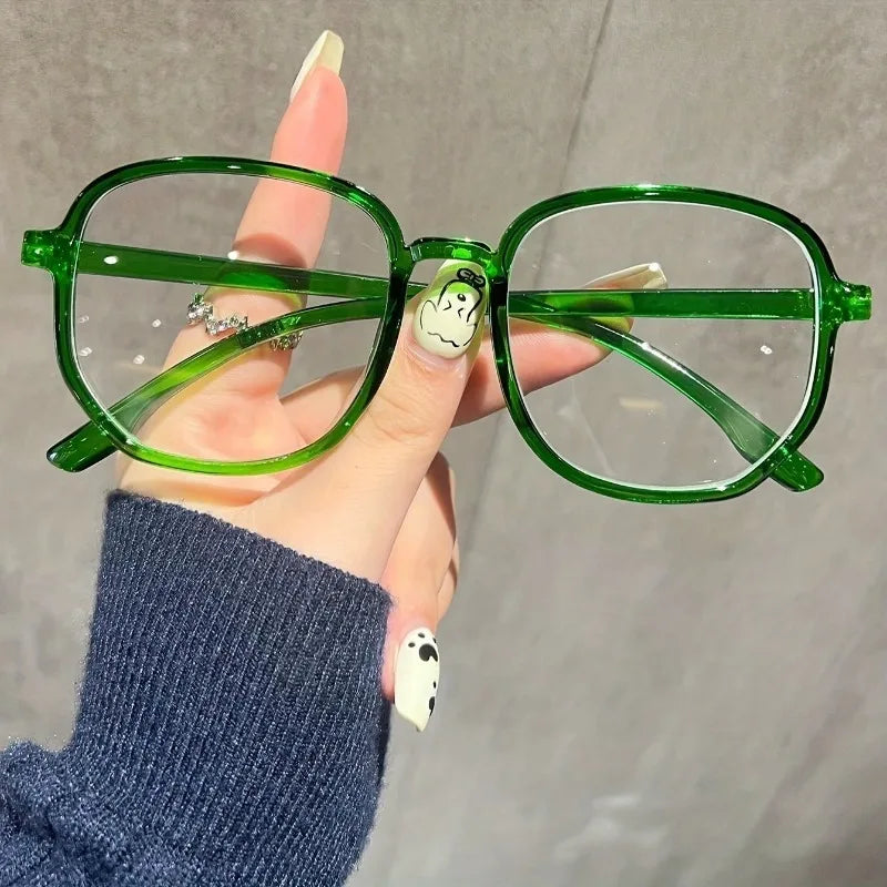 Damenbrille in Jelly-Farbe – Neue Retro-Flache Irreguläre Fassung | Modische Alltags- und Freizeitbrille Kaufschwan®