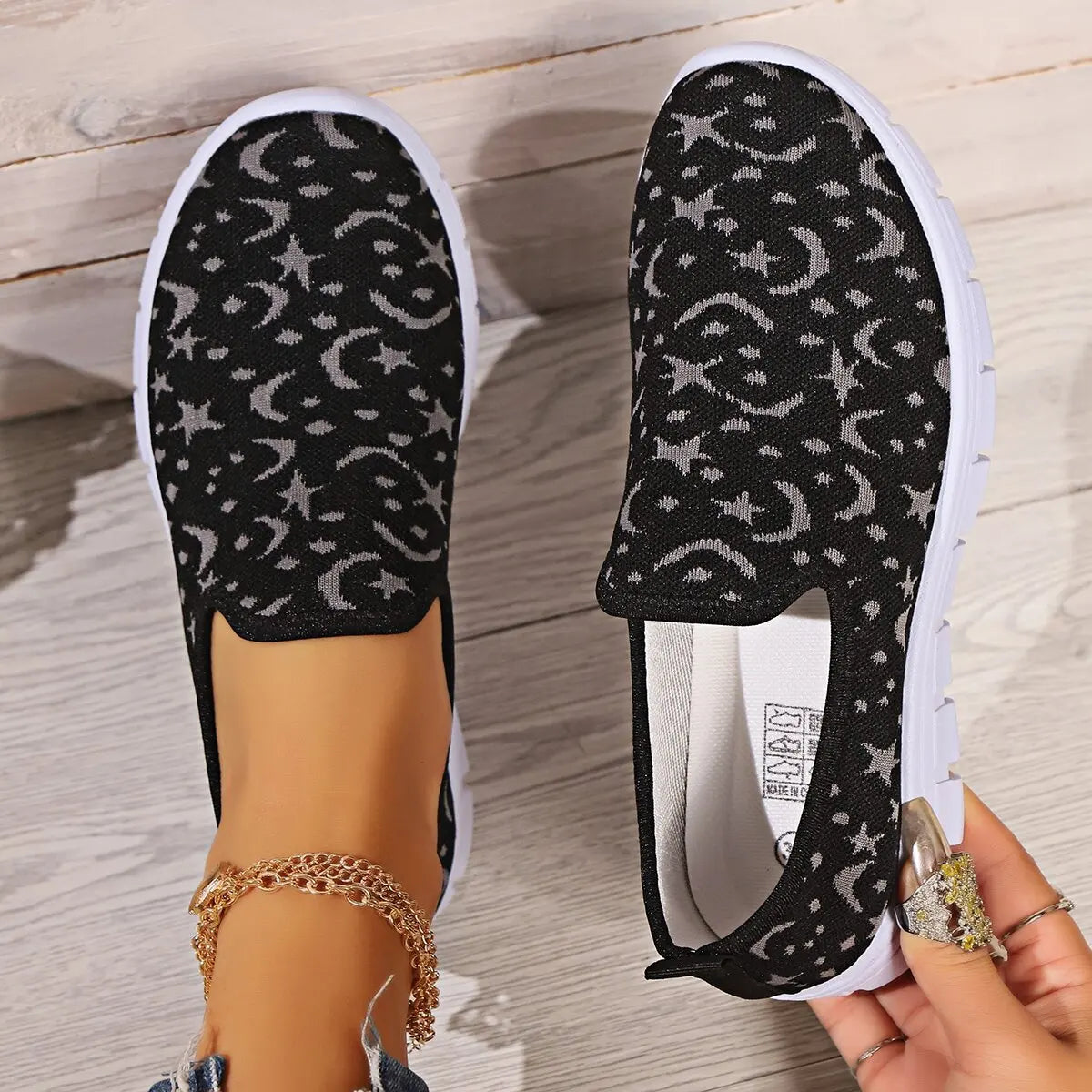 Damen Sportschuhe mit Flacher Sohle – Frühling Runde Zehenform | Bequeme Designer Vulcanized Sneaker für Outdoor & Alltag Kaufschwan® Grau 36