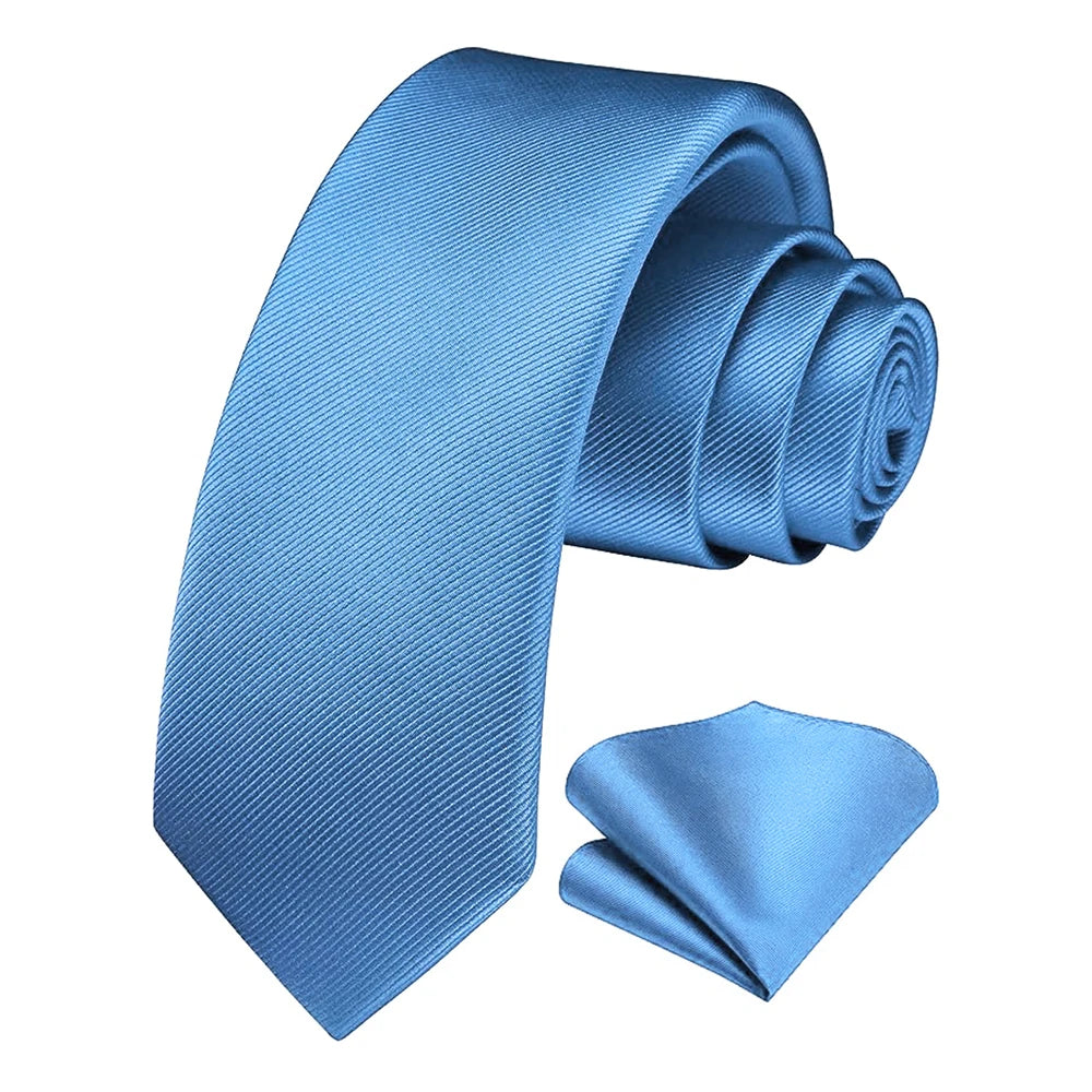 Herren Seidenkrawatten-Set – 6 cm Schmale Krawatte mit Passendem Einstecktuch | Elegantes Geschenk für Hochzeit, Business & Formelle Anlässe