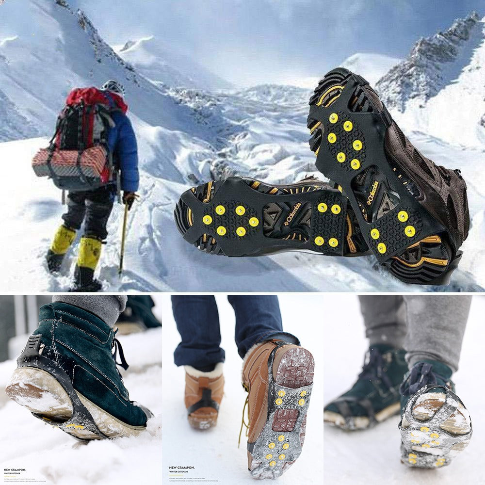 10 Zacken Schnee & Eis Anti-Rutsch Schuhspikes – Thermoplastische Elastomer Steigeisen Überzüge für Winter Wandern & Klettern Kaufschwan®