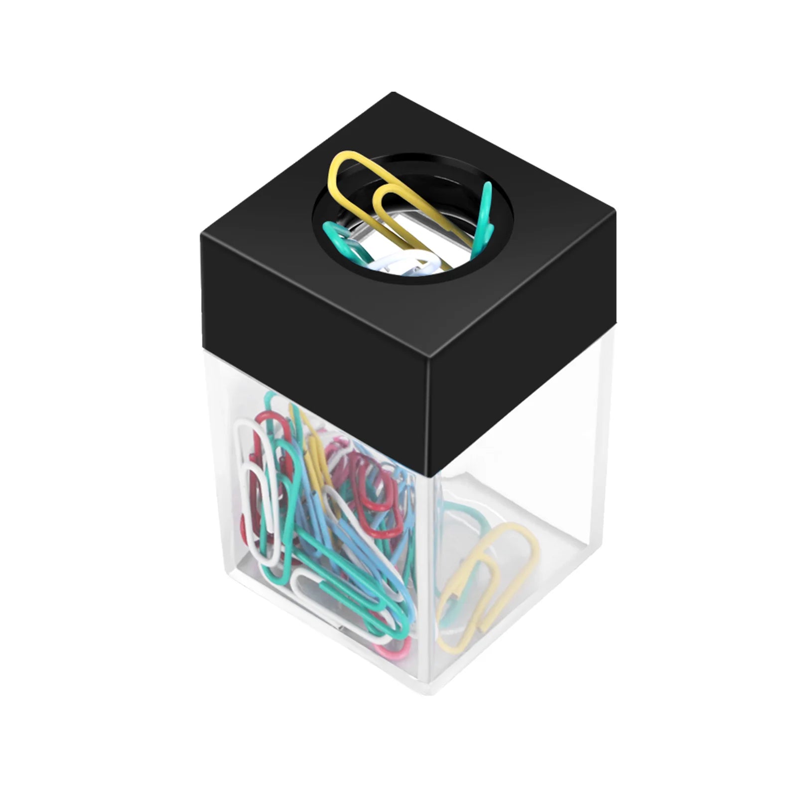 Magnetischer Büroklammernspender inkl. 30 Klammern – Schreibtisch Organizer für Zuhause, Schule & Büro | Metall-Pin Halter Box Kaufschwan® Schwarz