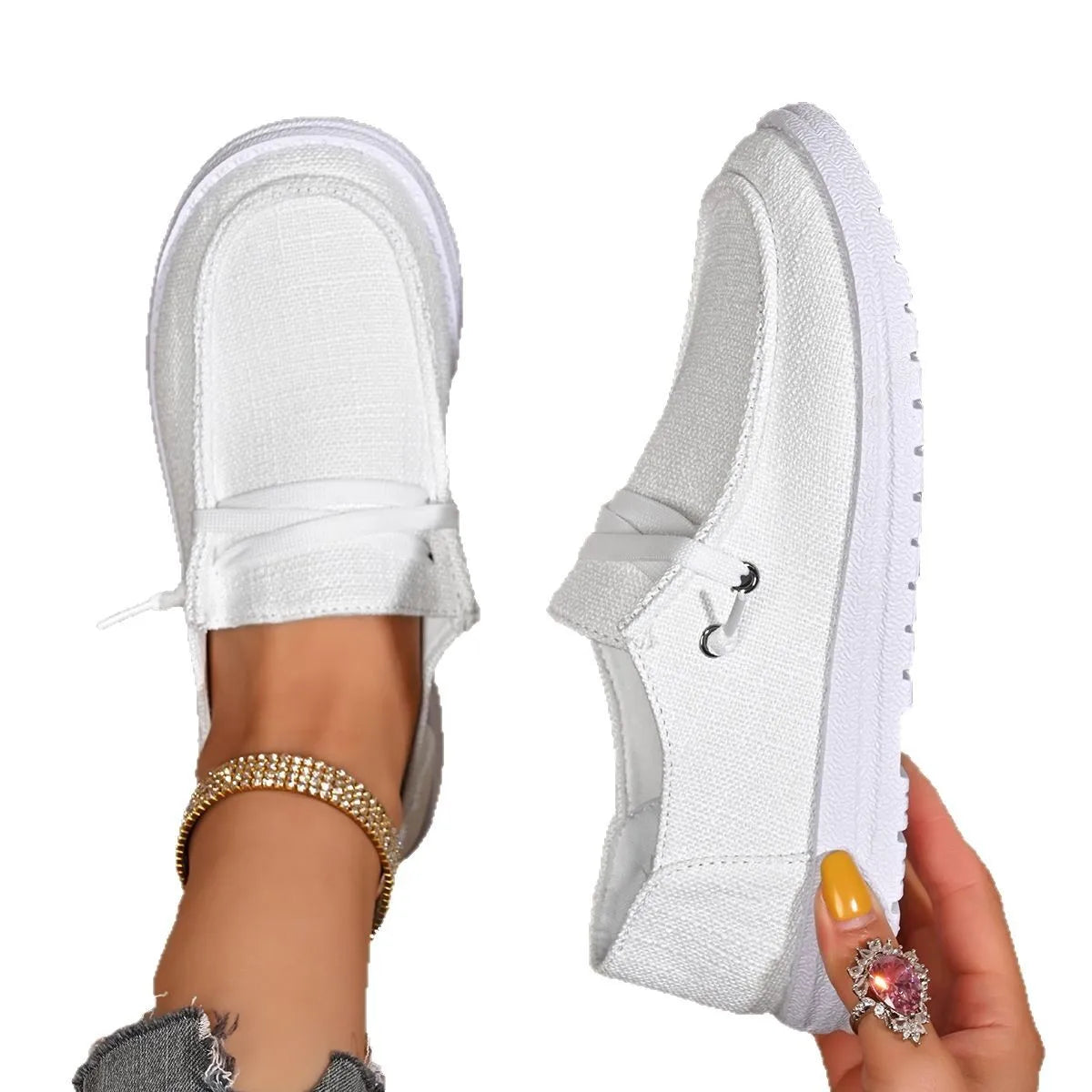 Damen Sportschuhe – Modische Flache Sneaker | Bequeme Freizeitschuhe für Jeden Tag Kaufschwan®
