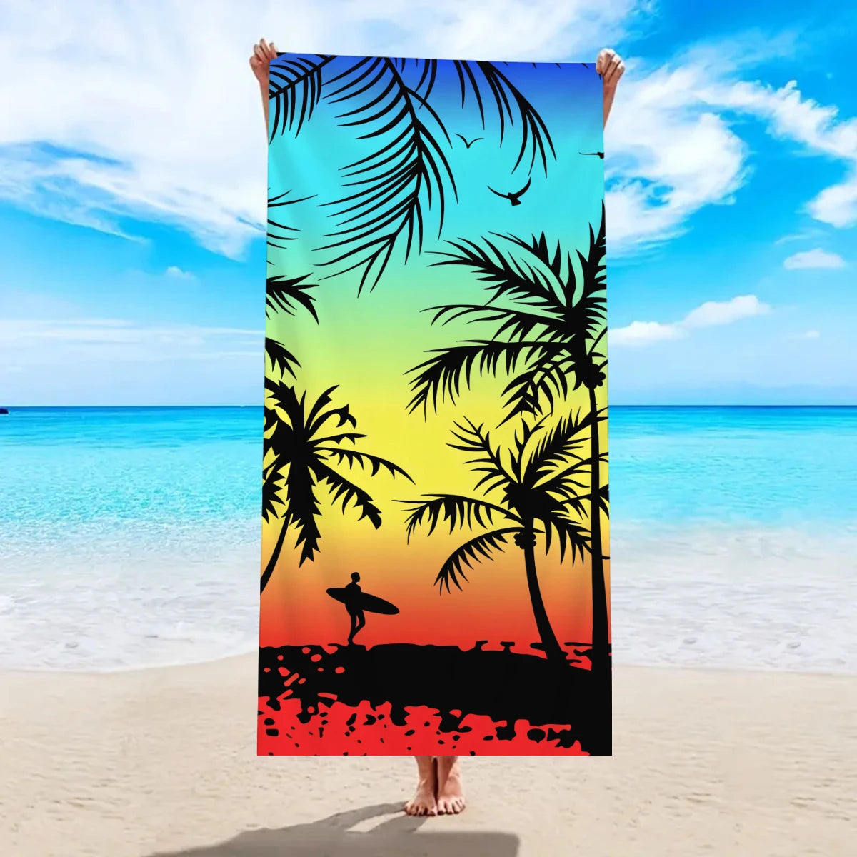 Tropisch Bedrucktes Großes Strandtuch – Schnell Trocknend & Saugfähig | Weiches Leichtes Handtuch für Schwimmen, Urlaub & Camping Kaufschwan® Design 7 150x75cm