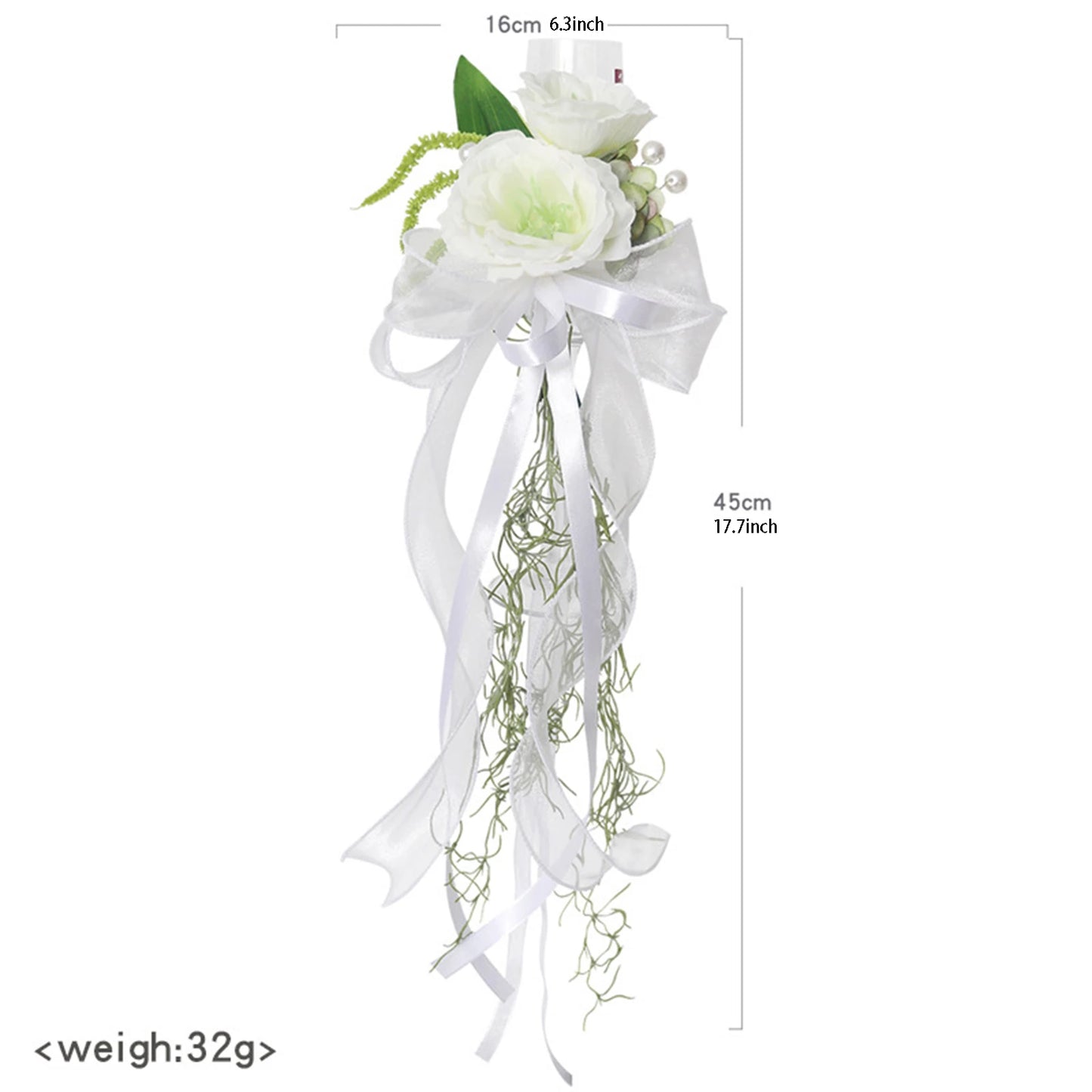 Hochzeit Weinglas Blumen Dekoration – Elegantes Tischzentrum mit Künstlichen Blumen Kaufschwan® Weiß