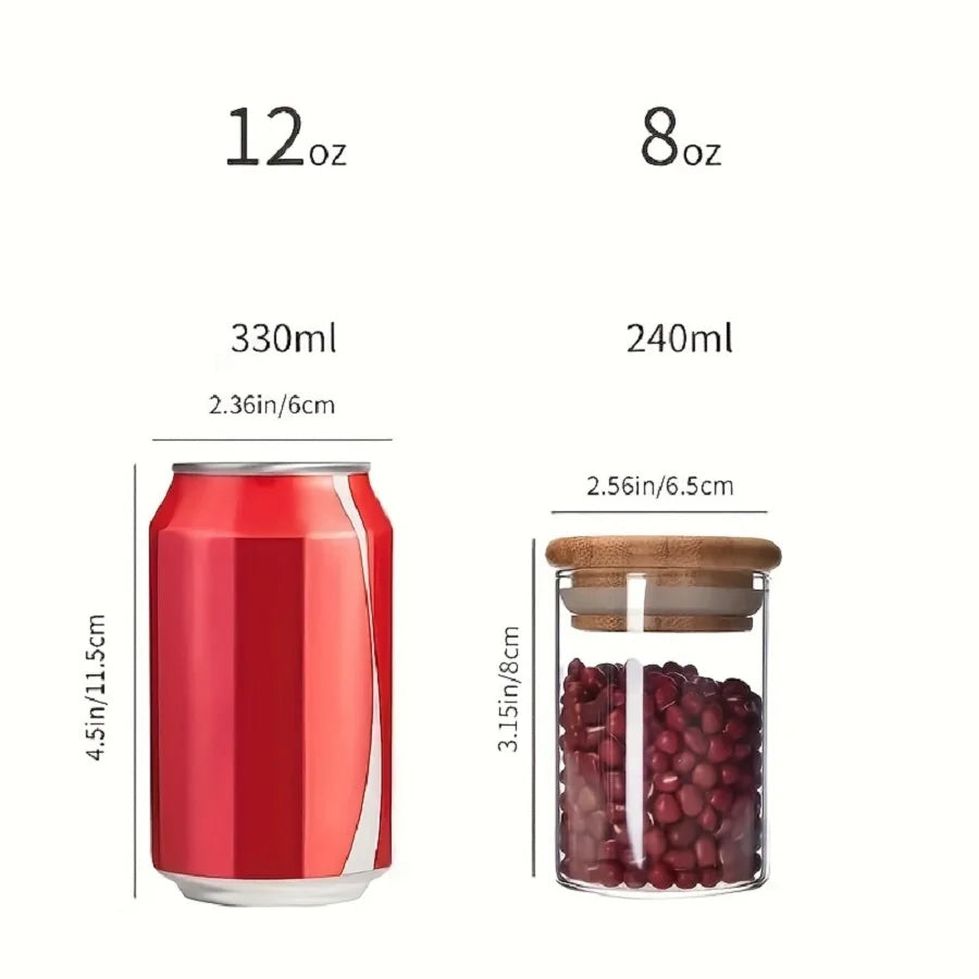 12-teiliges Glas Vorratsdosen Set – Gewürzgläser mit Luftdichtem Deckel | Mini Gläser für Küche, Zucker, Kekse & Reis Kaufschwan®