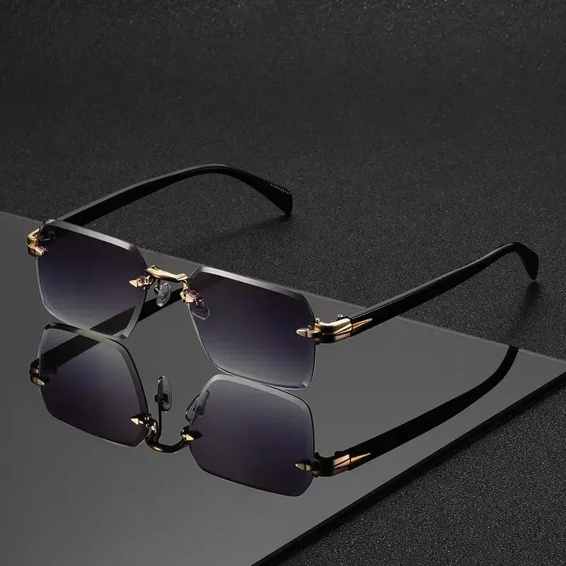 Randlose Rechteckige Sonnenbrille – Kleine Eckige Sonnenbrille für Damen und Herren, ideal für Sommer, Reisen und Alltag Kaufschwan®