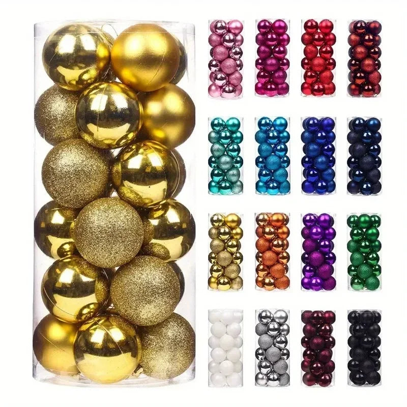 24 Stück 4CM Weihnachtskugeln – Bruchsichere Baumdekoration | Hängende Christbaumkugeln für Zuhause & Festliche Anlässe Kaufschwan®