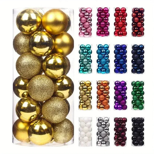 24 Stück 4CM Weihnachtskugeln – Bruchsichere Baumdekoration | Hängende Christbaumkugeln für Zuhause & Festliche Anlässe Kaufschwan®