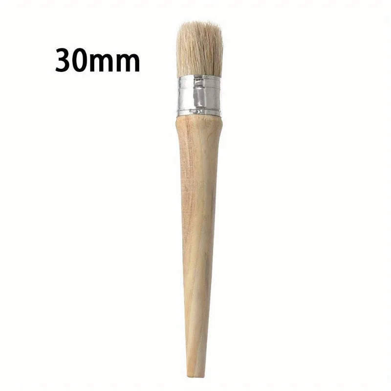 Rundborsten Pinsel mit Holzgriff – Künstlerpinsel für Kreide, Öl und Wachs Kaufschwan® 30mm