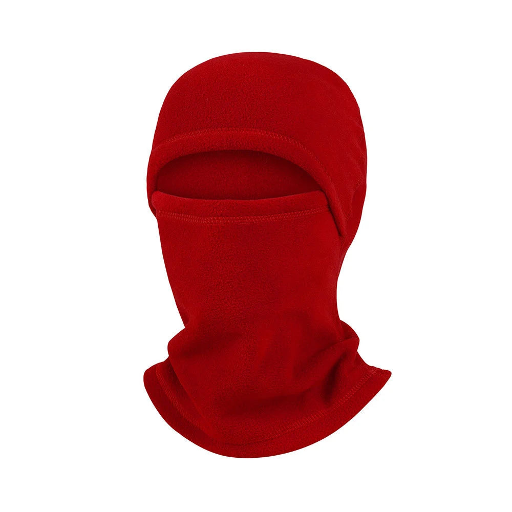 Vollgesichts-Balaclava – Winter Thermo-Fleece-Maske | Motorrad, Fahrrad & Sport Lauf Sturmhaube mit Halswärmer Kaufschwan® Rot
