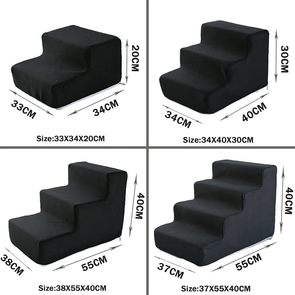 3-Stufen Haustiertreppe – Rutschfeste Abnehmbare Hunde- & Katzenleiter für Bett und Sofa Kaufschwan®