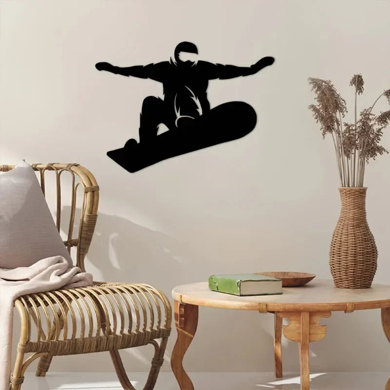 Snowboarder Metall Wanddeko – Ski Sport Eisen Wandbild Kaufschwan®