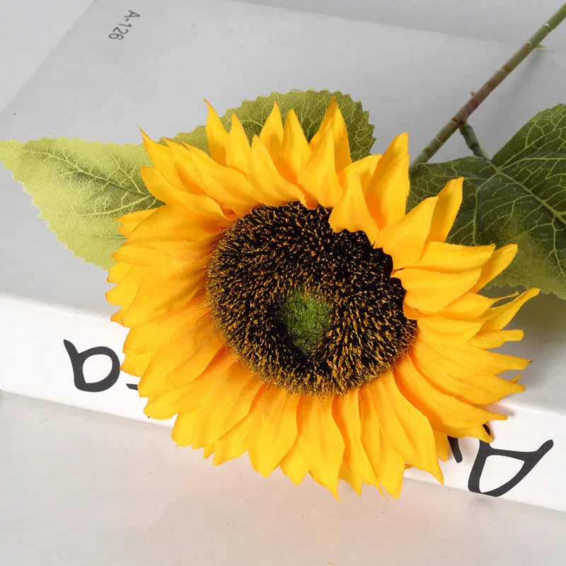 6 Stück Sonnenblumen Künstliche Blumenstrauß – Realistische Herbstdekoration für Garten & Zuhause | Florale Arrangements & Hochzeitsdeko Kaufschwan® 6 Stück Gelb