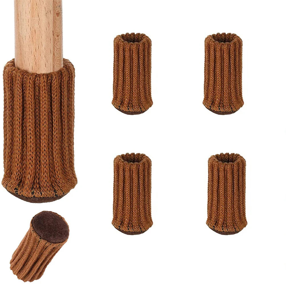 4/8/24 Stück Gestrickte Möbelbein Socken – Stuhlbein Bodenschutz & Möbelkappen | Kratzschutz Stuhlbeinüberzüge für Kommoden & Möbel Kaufschwan® Braun-4 Stück