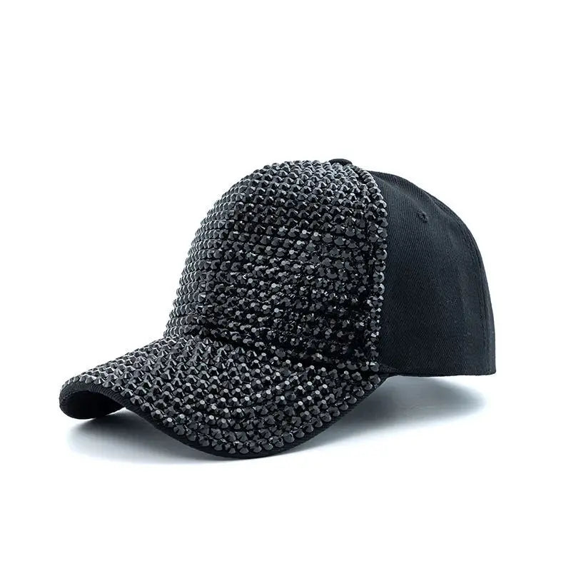 Damen Diamant Baseballkappe | Sommer & Herbst Baseballcap für Damen | Fashion Hip-Hop Reise Baseballcap Kaufschwan® Schwarz