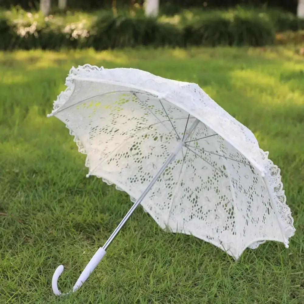 Eleganter Spitzen Brautschirm – Floraler Hochzeitsschirm im Vintage Stil Kaufschwan®
