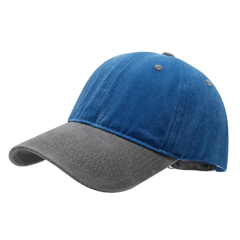 Vintage Washed Baseballkappe | Herren & Damen Farblich Abgestimmte Baseballcap | Lässige Snapback Hip Hop Baseballcap für Frühling & Sommer Kaufschwan® Grau und Blau