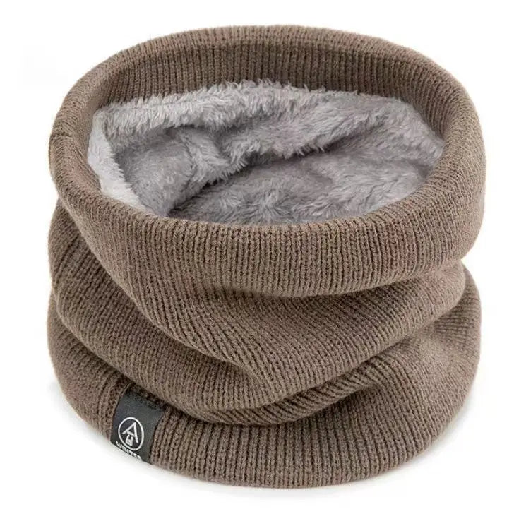 Gestrickter Nackenwärmer Sport Schal – Weicher Winter Gesichts- & Halswärmer für Damen & Herren | Dickes Kälteschutz-Kragenband für Skaten, Laufen & Wandern Kaufschwan® Braun