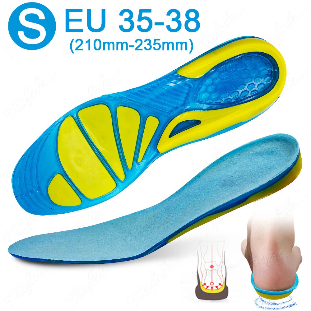 Silikon Gel Sport Einlegesohlen | Rutschfeste Orthopädische Schuhsohlen mit Stoßdämpfung & Fußmassage für Damen und Herren Kaufschwan® S EU 35-38