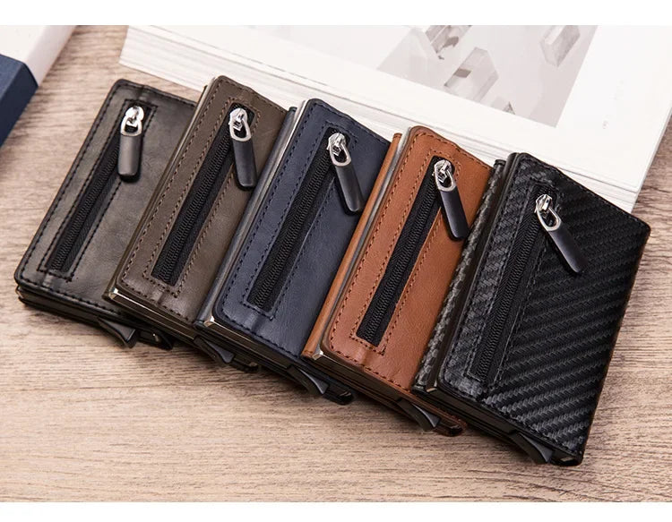 RFID Kartenhalter Herren Metall Slim – Anti-Diebstahl Wallet mit Magnetverschluss & Münzfach Kaufschwan®