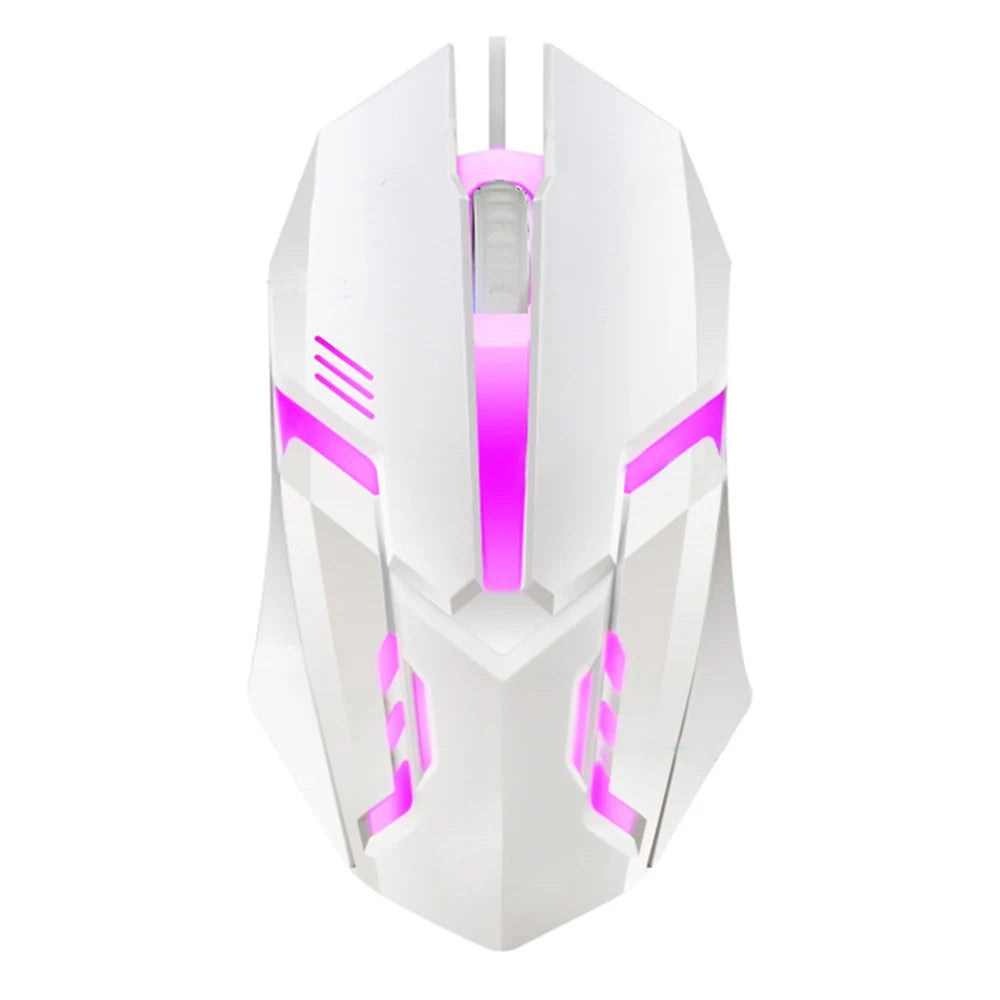 E-Sports USB Kabel Gaming Maus – Bunte LED Optische Maus 5000 DPI | Kabelgebundene Gamer Maus für Desktop, Laptop & PC Kaufschwan® Weiß