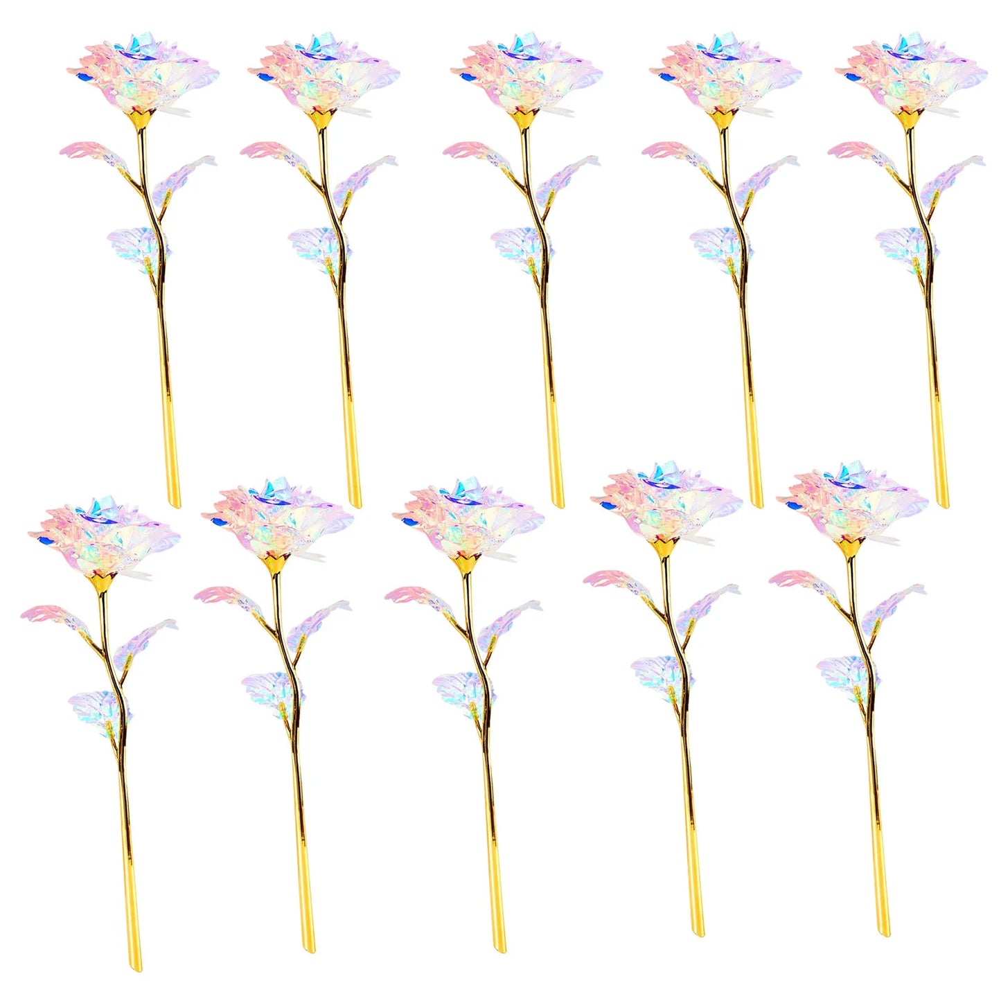 Galaxy Rose Ewige Blume – Leuchtende Goldfolie Rosen Geschenkset Kaufschwan® 10 Stück