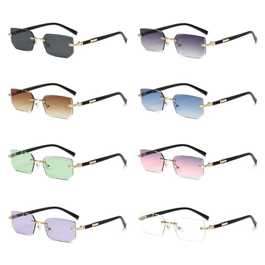 Trendige Randlose Rechteckige Sonnenbrille – Rahmenlose Retro-Sonnenbrille mit UV400-Schutz für Damen und Herren, ideal für Sommer und Reisen Kaufschwan®