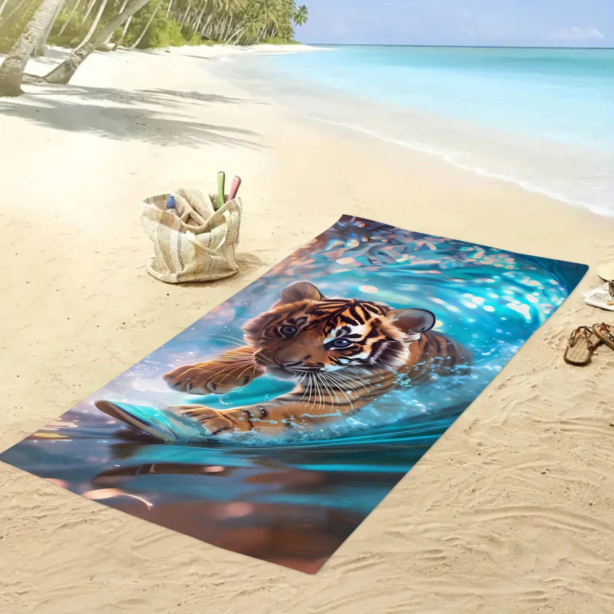 Einfaches & Stilvolles Strandtuch mit Tiermuster – Großes Schnell Trocknendes Mikrofaser Handtuch | Weiches & Saugfähiges Sommer Strandtuch Kaufschwan®