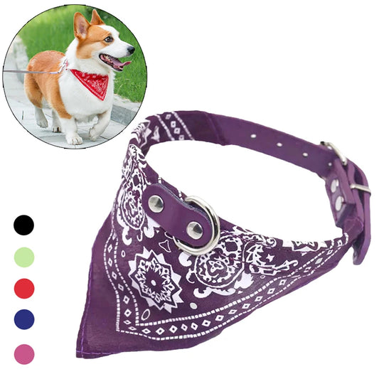 PU Leder Hundehalsband mit Schal Verstellbar Stilvolles Halsband für Kleine Mittelgroße Hunde Welpen Kaufschwan®