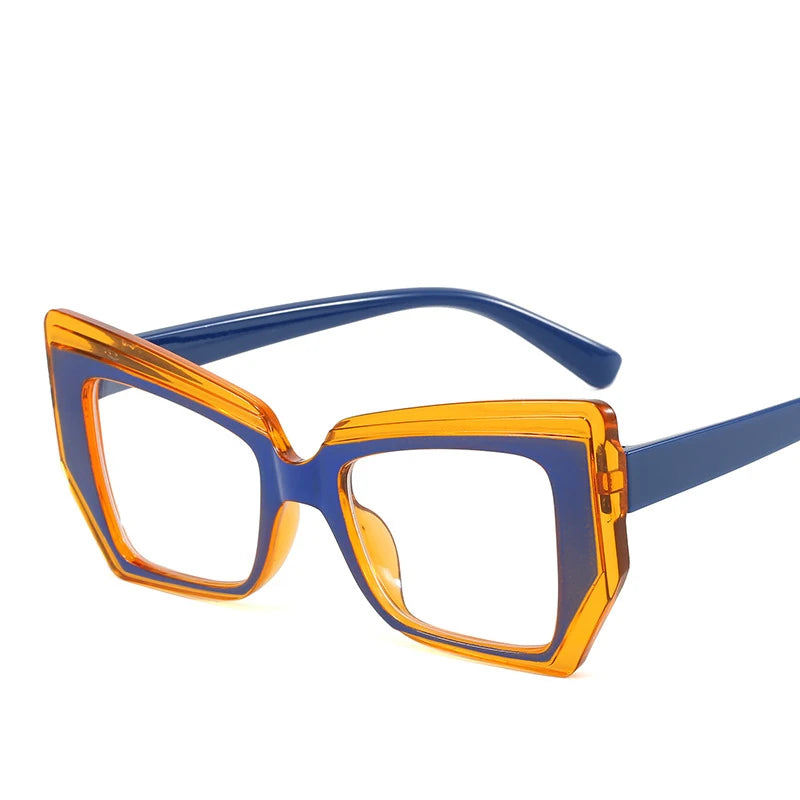 Anti-Blau-Licht Brille für Damen & Herren – Polygon Anti-Blau-Licht Fassung | Modische Optische Brille im Besonderen Design Kaufschwan® Braun