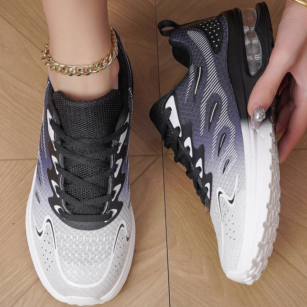 Damen Cushion Sneaker – Modische Walkingschuhe | Atmungsaktive Mesh Tennisschuhe & Sportschuhe Kaufschwan®