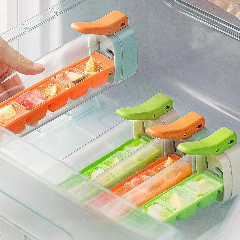 Einhändig Drückbare Eiswürfelform – Mit Aufbewahrungsbox für kalte Getränke Kaufschwan®