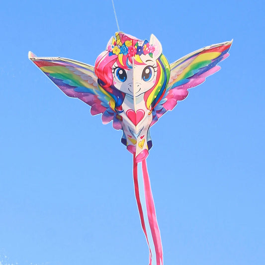 1,4M Bunter Fohlendrachen – Niedlicher Flugdrachen mit Farbenfrohen Flügeln und Besonderer Form für Kinder und Anfänger Kaufschwan®