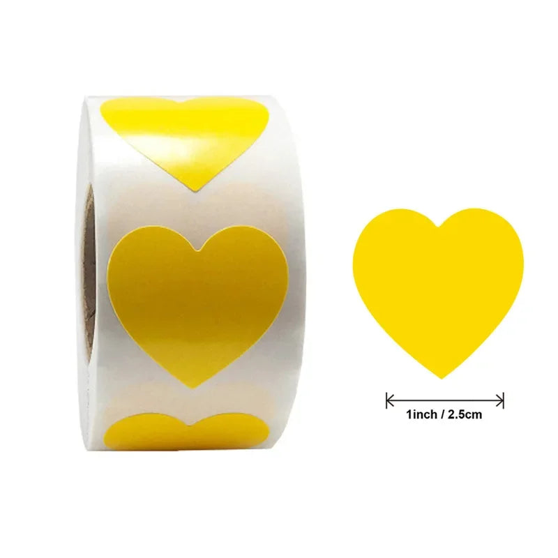 Herzförmige Aufkleber – Niedliche Etiketten für Kinder, Scrapbooking, Geburtstage, Hochzeiten, Spielzeug & Geschenkdekoration Kaufschwan® Gelb
