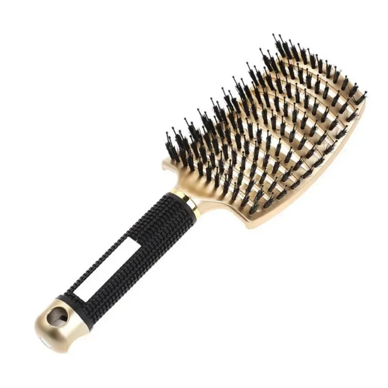 Exfoliating Haarbürste – Borstenkamm für Nasses & Lockiges Haar | Damen Stylingbürste & Perückenpflege Kaufschwan® Gold