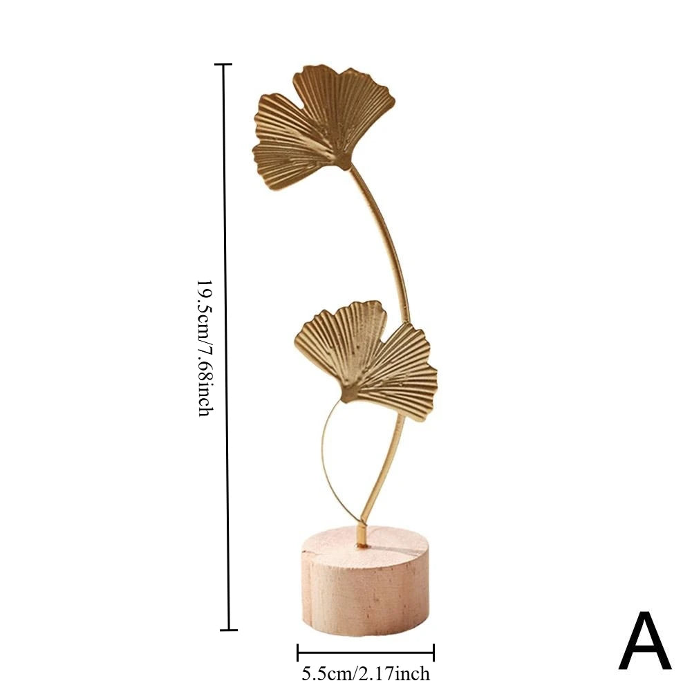 Nordische Eisen Ginkgo-Blatt Dekoration – Light-Luxury Metall Ornament für Wohnzimmer, Flur und Weinschrank Kaufschwan® A