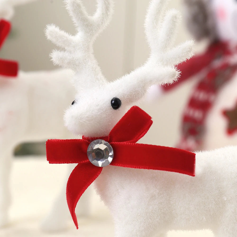 Weihnachtsdeko Elch Figur 16/21/26 cm – Deko Rentier aus Kunstharz für Tisch, Fensterbank & Weihnachtsbaum | Winter & Weihnachtsdeko Set Kaufschwan®
