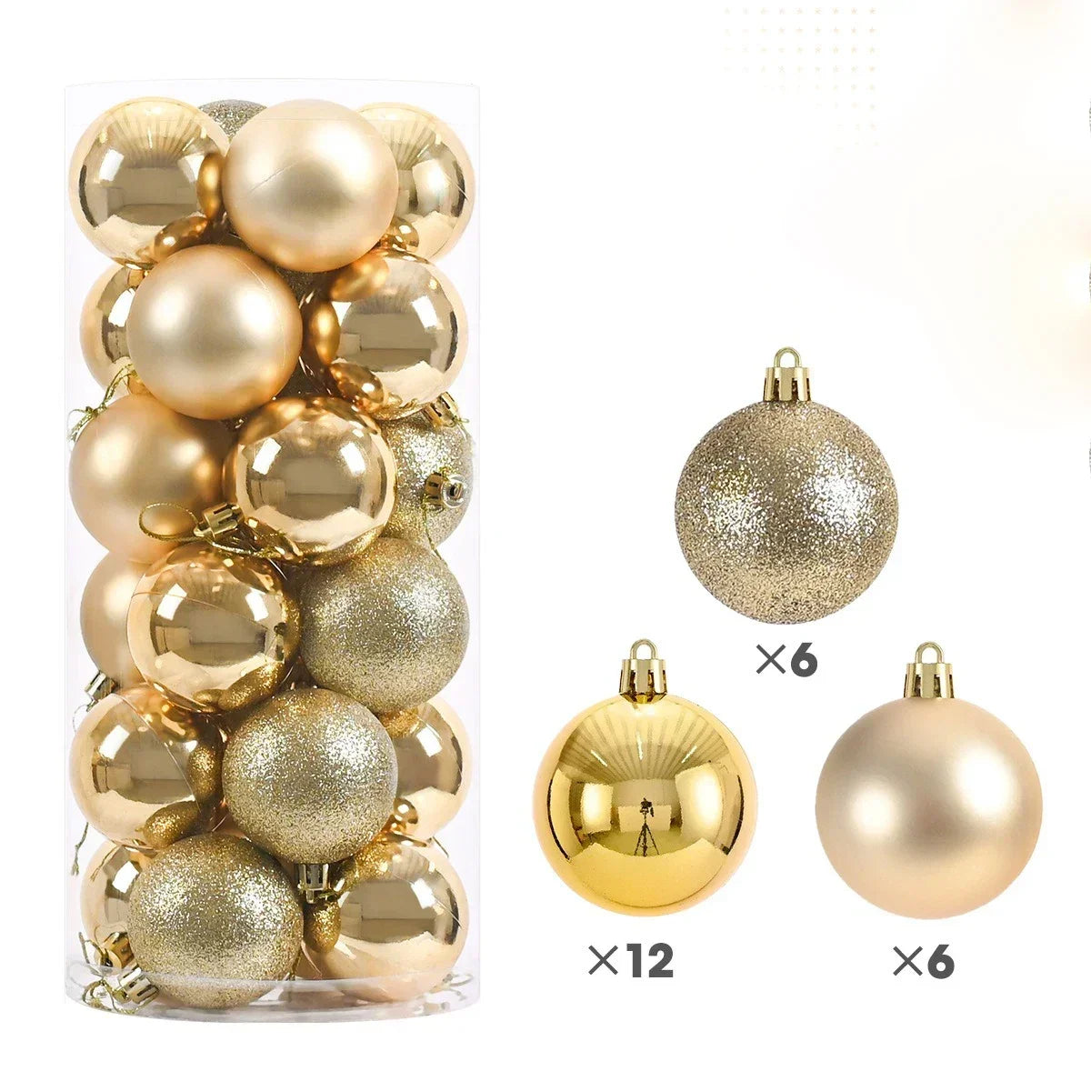 24 Stück 4CM Weihnachtskugeln – Bruchsichere Baumdekoration | Hängende Christbaumkugeln für Zuhause & Festliche Anlässe Kaufschwan® Gold 4CM