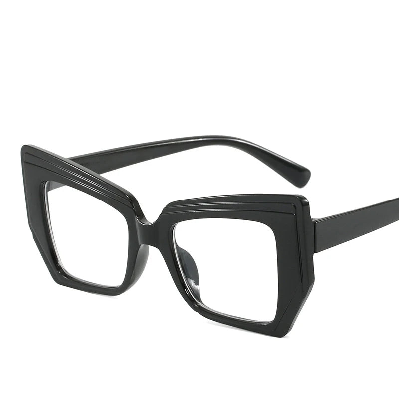 Anti-Blau-Licht Brille für Damen & Herren – Polygon Anti-Blau-Licht Fassung | Modische Optische Brille im Besonderen Design Kaufschwan® Schwarz