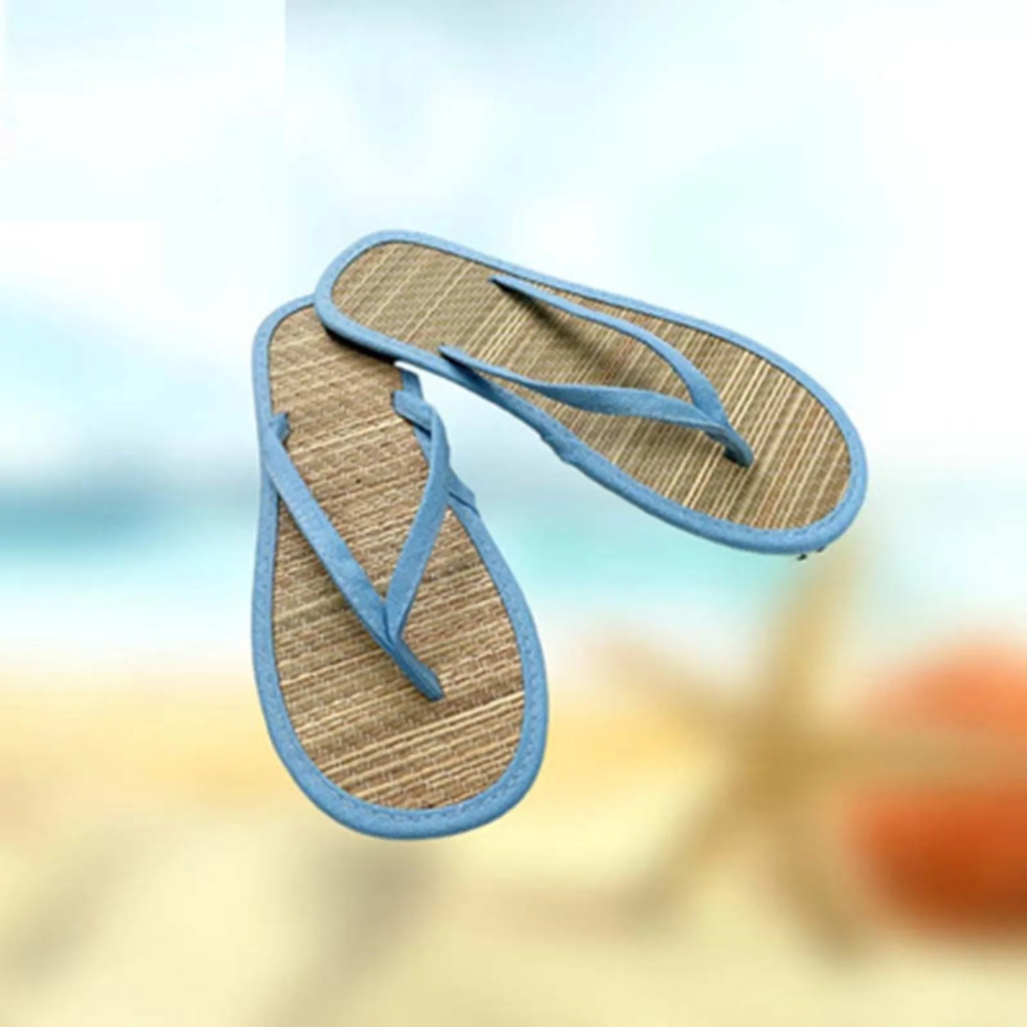 Damen Flache Flip-Flops | Bequeme Rutschfeste Bambus-Rattan Sandalen | Hausschuhe für Bad & Alltag Kaufschwan®