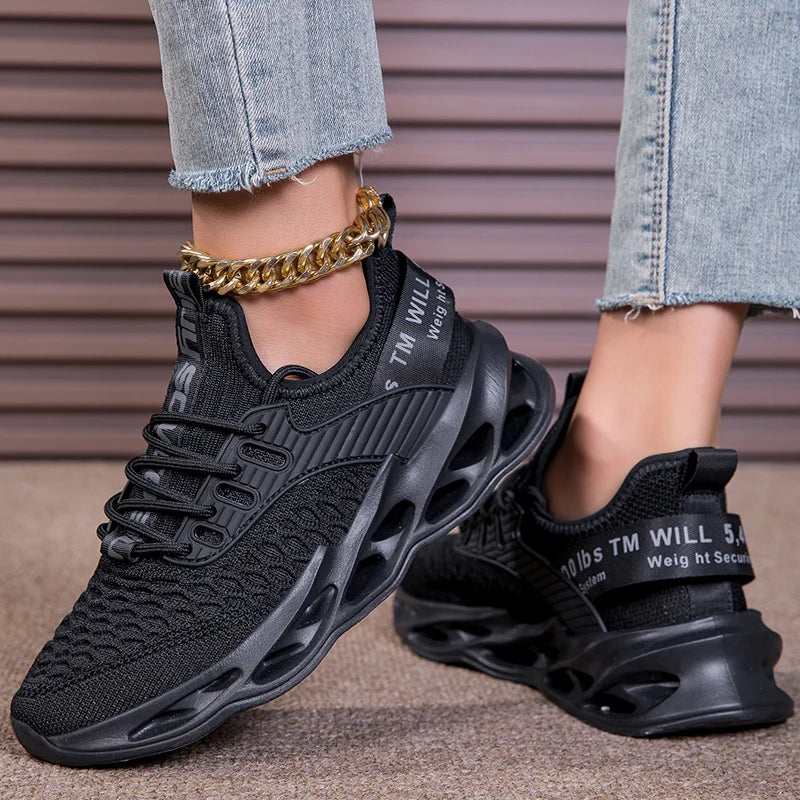 Damen Sportschuhe – Modische Plateau-Sneaker | Frühling & Winter Laufschuhe für Frauen | Auch in Übergrößen bis 43 Kaufschwan® Schwarz 35