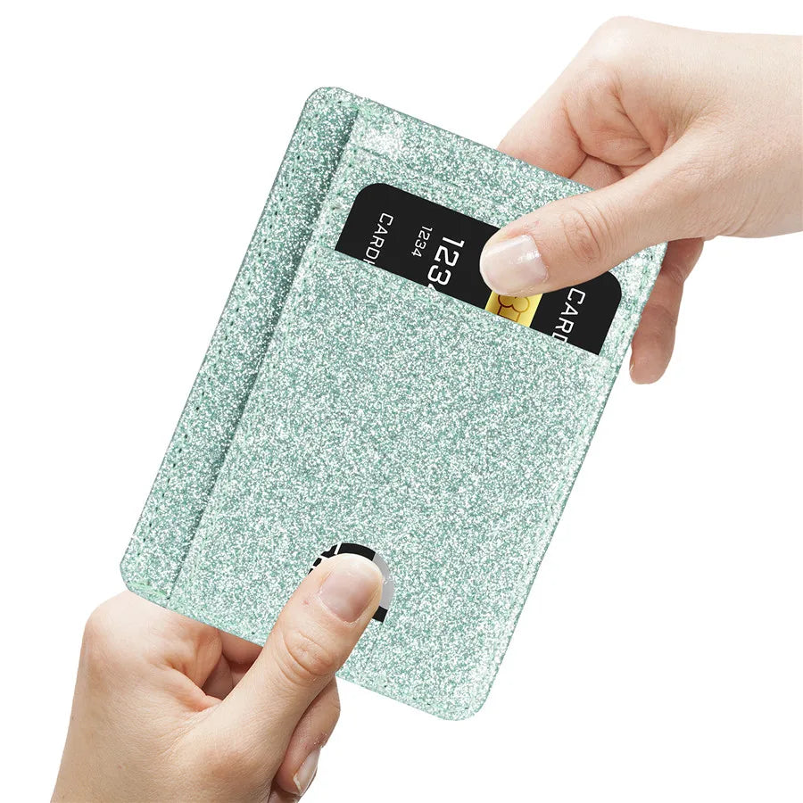 Glänzende Schlanke Minimalistische Geldbörse – RFID Schutz ID Kartenhalter Fronttaschen Kreditkartenetui für Frauen & Mädchen Kaufschwan®
