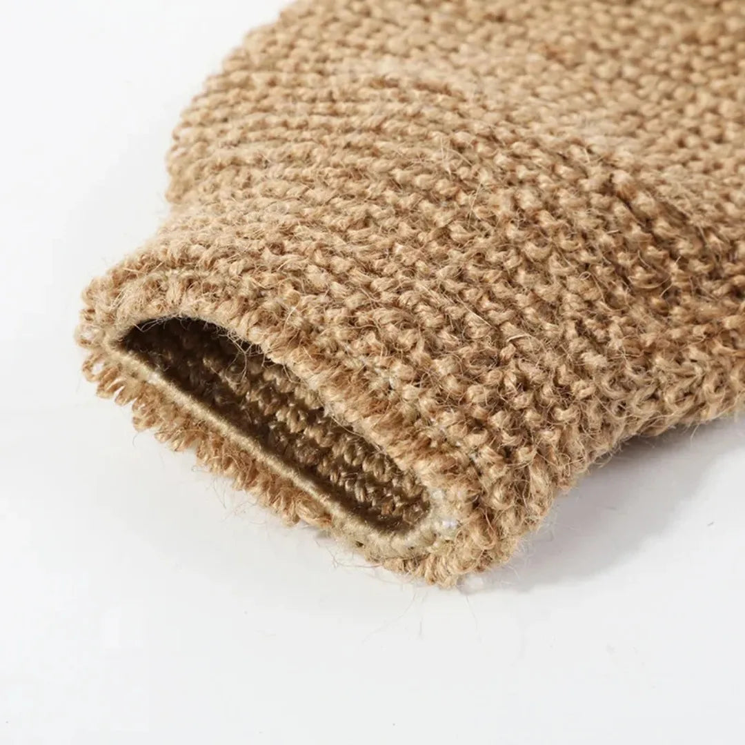 Hanf Rückenpeeling Tuch – Natürlicher Jute Peeling Rücken Gurt mit Handschuhen Körperreinigungs Set Kaufschwan®