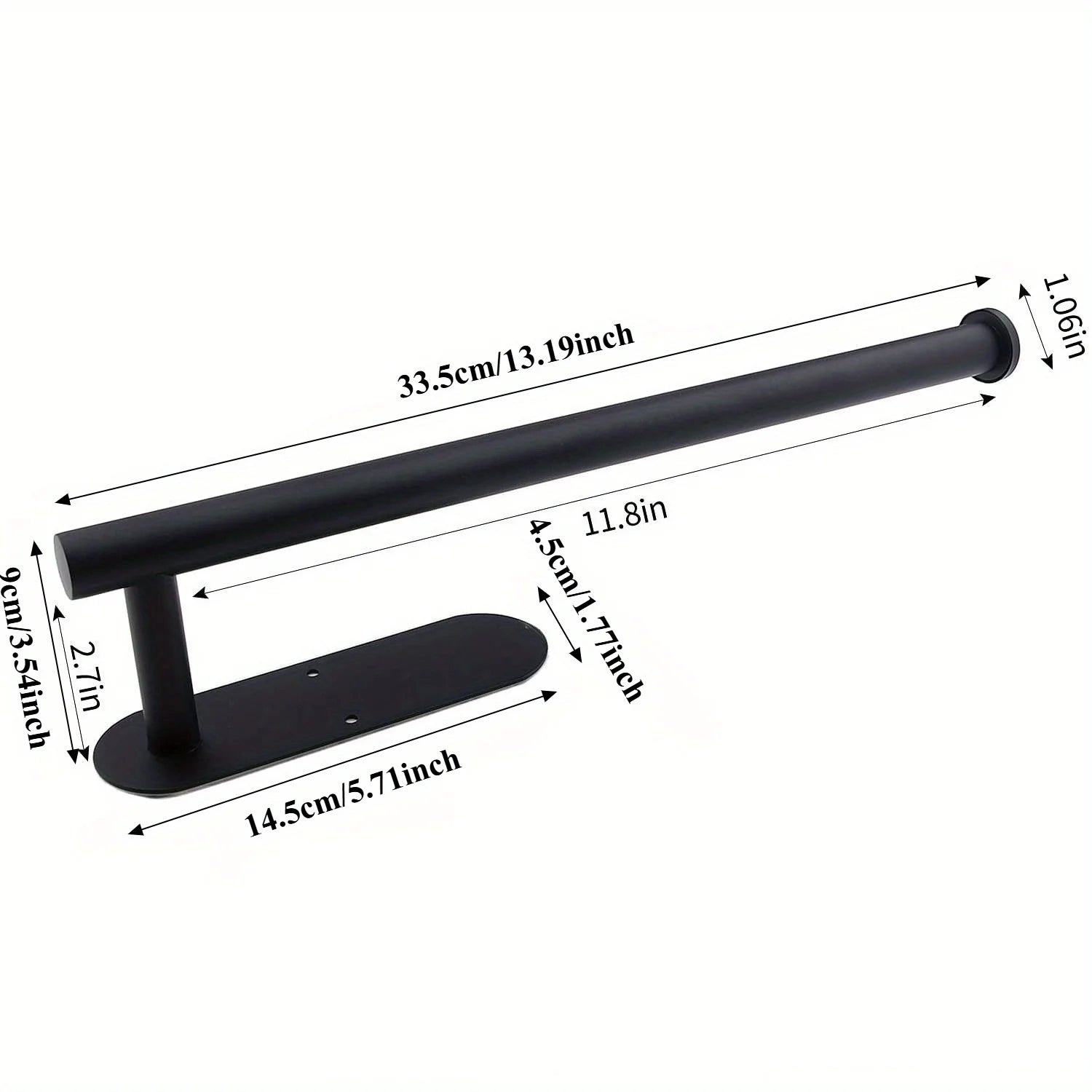 Schwarzer Selbstklebender Küchenrollenhalter – Wandmontage für Küche & Bad Aufbewahrung Kaufschwan® Schwarz