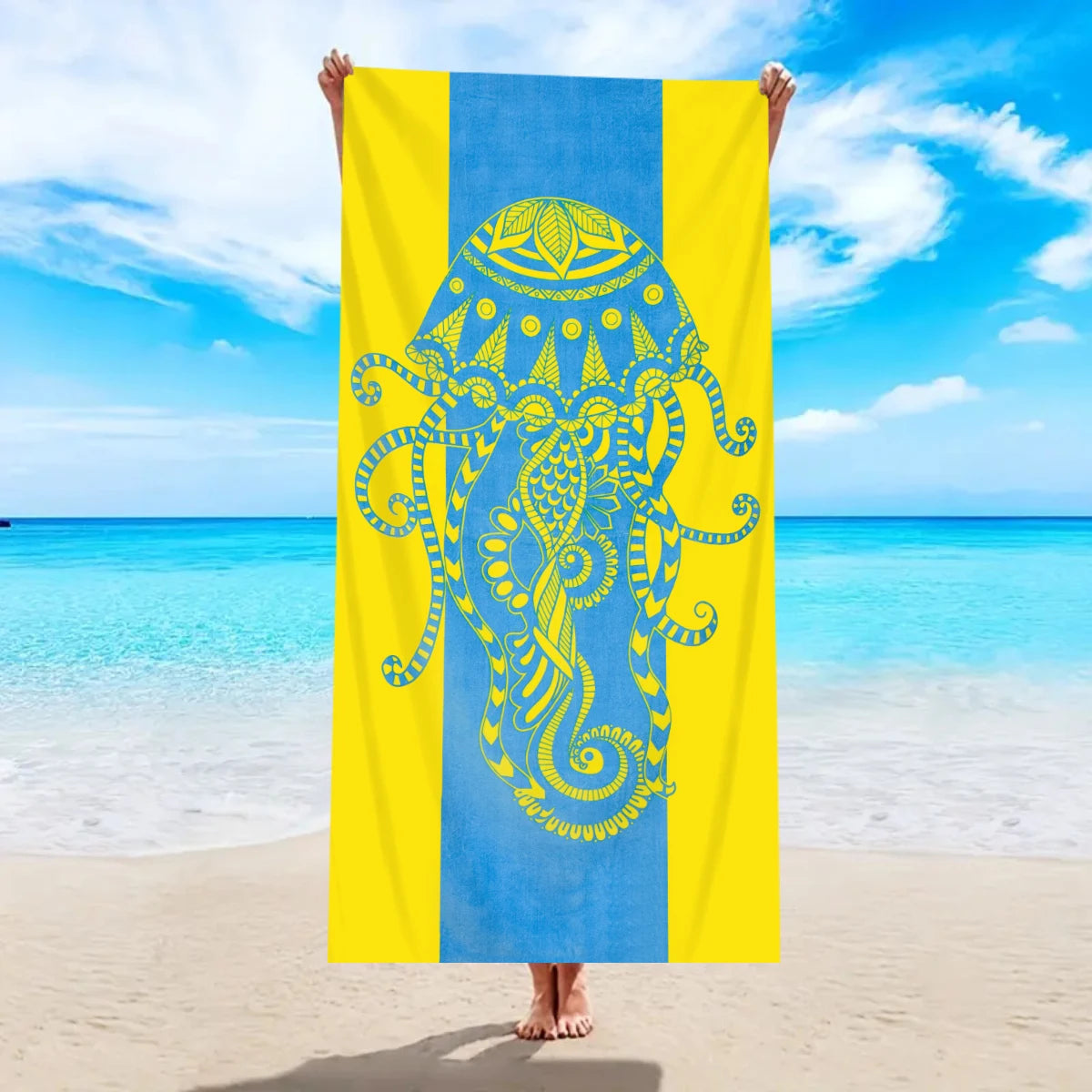 Großes Strandtuch aus Ultrafeiner Mikrofaser – Schnell Trocknend & Saugfähig | Multifunktionales Schwimm- & Reisetuch Kaufschwan® Design 13 150x75cm