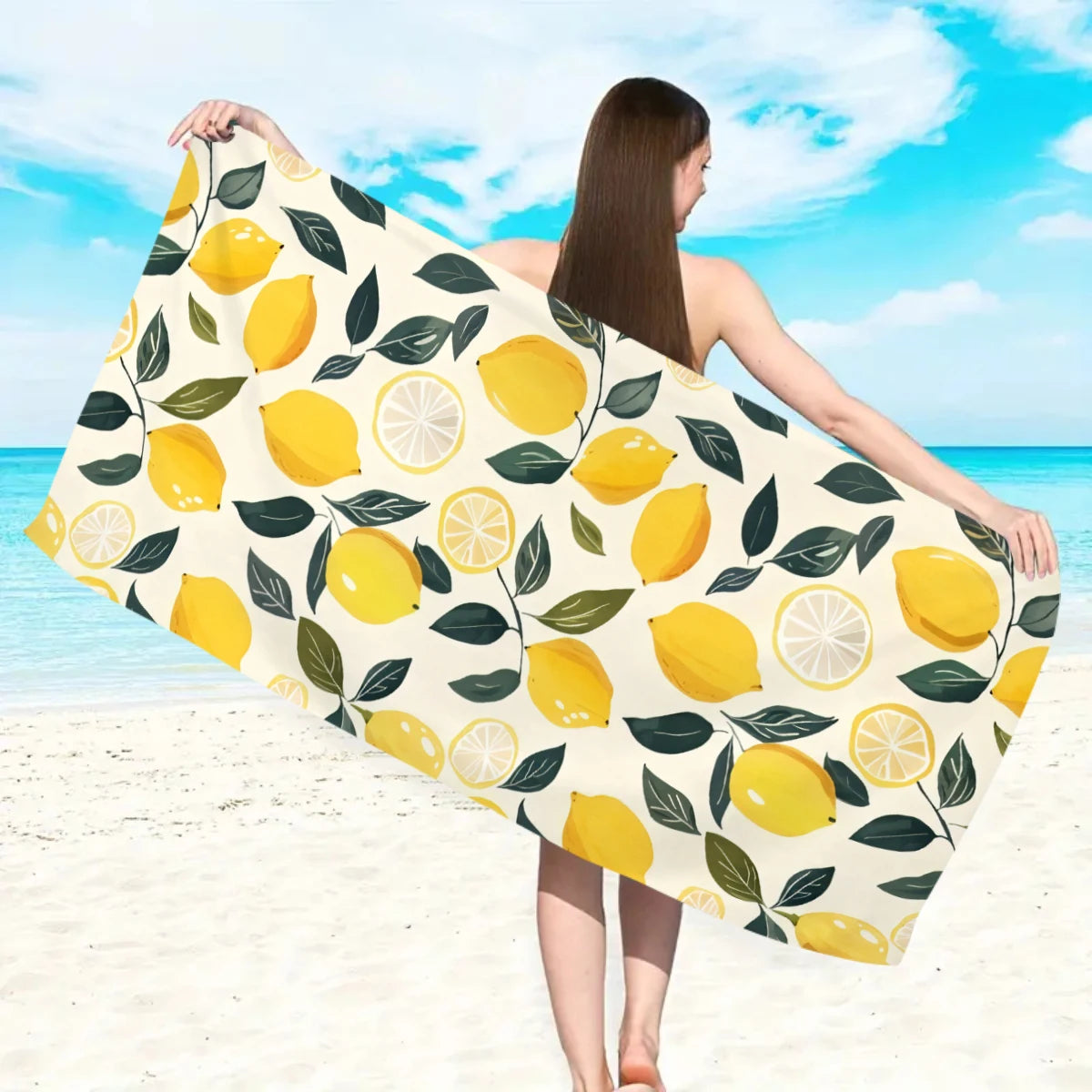 Großes Strandtuch mit Früchte-Print – Ultrafeines Mikrofaser Handtuch | Schnell Trocknend & Saugfähig für Strand, Urlaub & Camping Kaufschwan®
