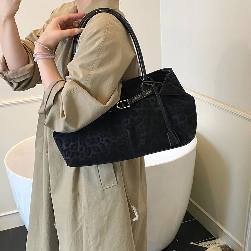 Leopard PU Leder Schultertasche für Damen – Luxus Designer Trend Tote | Handtasche mit Kurzem Griff & Damen Geldbörse Kaufschwan®