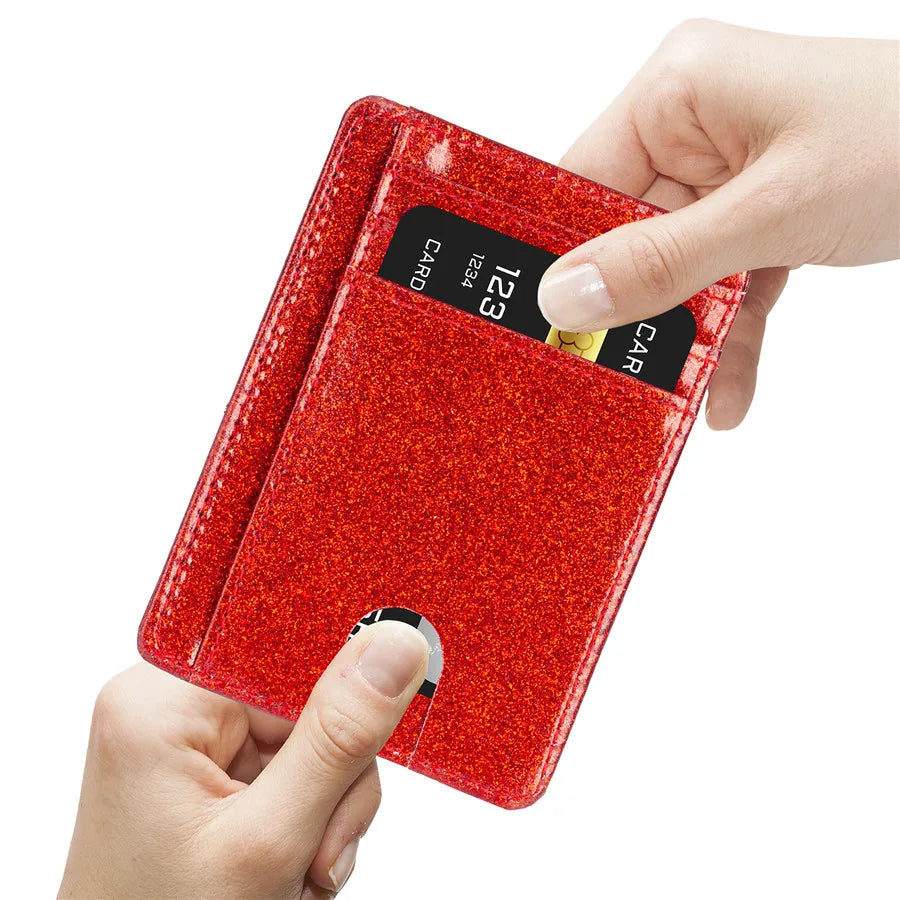 Glänzende Schlanke Minimalistische Geldbörse – RFID Schutz ID Kartenhalter Fronttaschen Kreditkartenetui für Frauen & Mädchen Kaufschwan®