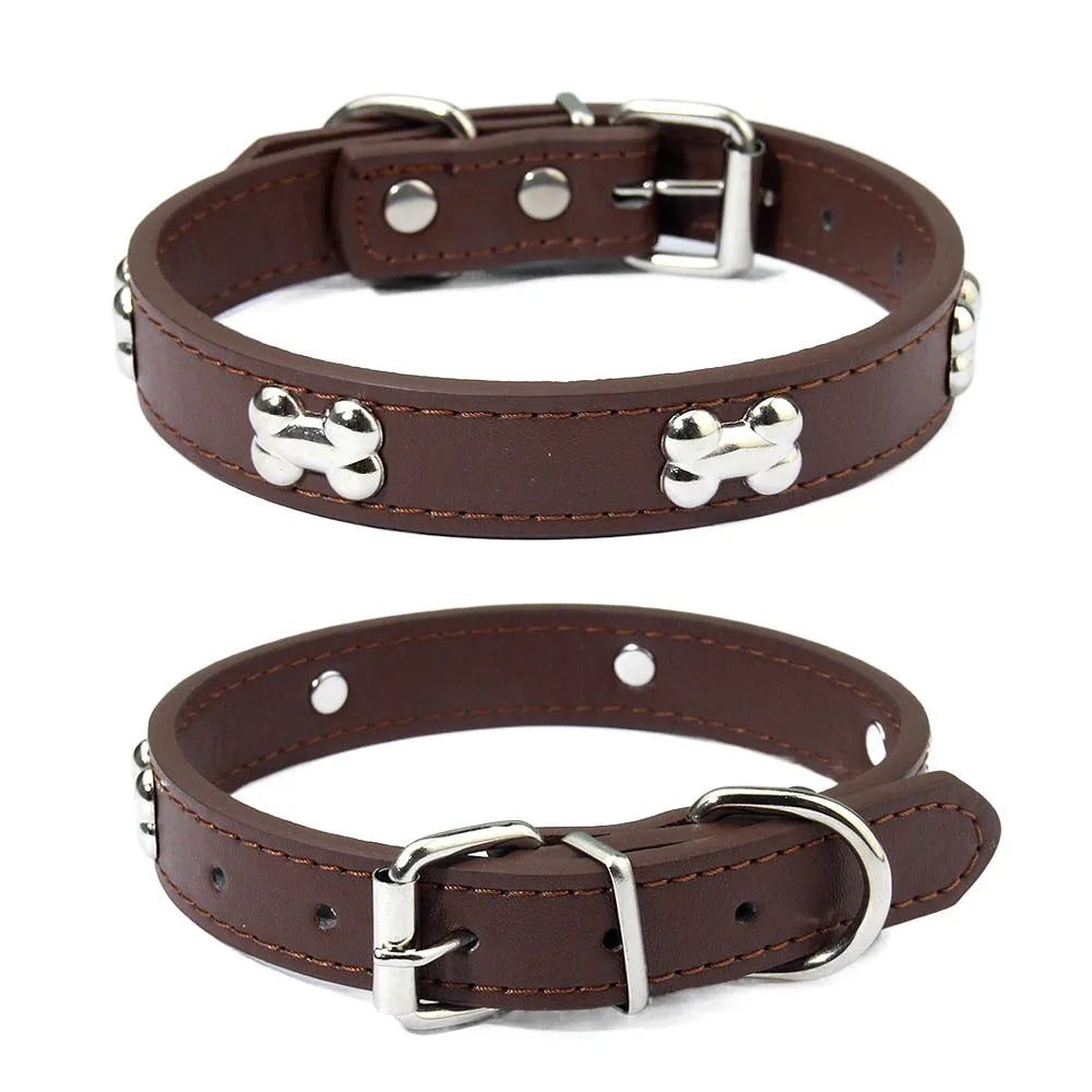 Knochen Leder Hundehalsband Strapazierfähig Verstellbar für Kleine Große Hunde Katzen Welpen Kaufschwan®